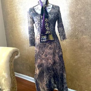 Beautiful woman dress mid length mid sleeve beautiful Pattern boutique style